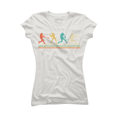 Junior's Design By Humans Vintage Distressed Baseball Swing By LuckyCharm99 T-Shirt