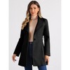 INSPIRE CHIC Women's Classic Stand Collar Long Sleeve Winter Belted Long Coat - 2 of 4