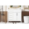 TiramisuBest 30" Bathroom Vanity, Modern Cabinet with Sink Combo, Soft-Closing Door & 3 Drawers, Solid Wood Frame (White) - 3 of 4