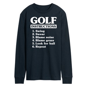 Men's - Instant Message - Golf Instructions Long Sleeve Graphic T-Shirt - 1 of 4