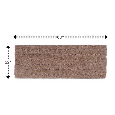 Lavish Striped Soft Plush Cotton Bath Rug 22" X 60" Natural by KnightsBridge
