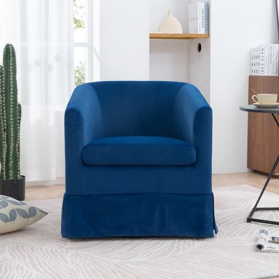 TIRAMISUBEST 27.36In Blue Wide Swivel Chair for Hotel, Bedroom, Living Room, Office, and Nursery Room