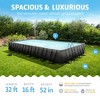 Funsicle Oasis Designer Outdoor Rectangular Frame Above Ground Swimming Pool Set with Accessories and Maintenance Kit, Dark Herringbone Gray - 3 of 4