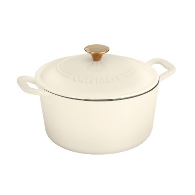 Cuisinart Classic Enameled Cast Iron  3.5qt Round Cream Colored Casserole with Cover