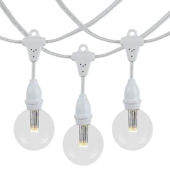 Novelty Lights Globe Outdoor String Lights with 100 suspended Sockets Suspended White Wire 100 Feet