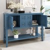 NicBex 4 Drawers Console Table with 2 Large Cabinets and Bottom Shelf,Entryway Table with Storage Space,Modern Couch Table for Living Room,Light Navy - 2 of 4