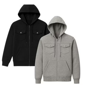 2 Pack Men's Heavyweight Zip Hoodie Jackets - Ultimate Value & Warmth - 1 of 3