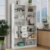 Sapphtopaz Modern Bookcase with Drawers and Open Shelf, Space Saving Display Bookshelf for Small Spaces, Home Office - 2 of 4