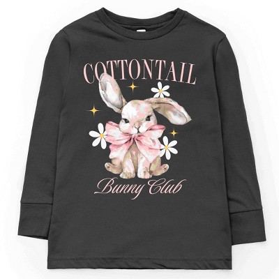 Simply Sage Market Coquette Cottontail Bunny Club Youth Long Sleeve Tee