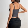 Women's Low Cut Corset Top Color-Block Bustier Top for a Chic Look - 4 of 4