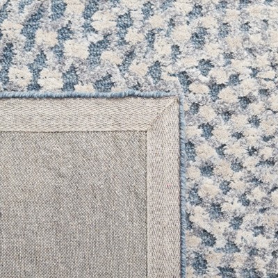 Claude Geometric Blue and Beige Wool 4' x 6' Area Rug