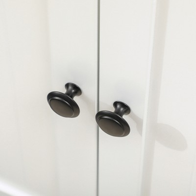 White Double Door Pedestal Sink Cabinet with Adjustable Shelf