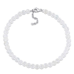 EVERLY JEWELRY | Silver Gemstone Beaded Bracelet - Multiple Gemstone and Metal Color Options - 1 of 4