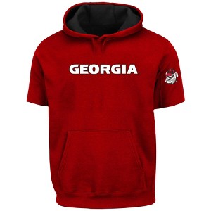 NCAA Georgia Bulldogs Men's Big & Tall Short Sleeve Fleece Hooded Sweatshirt - 1 of 3