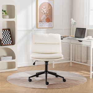 NicBex Home Office Chair with Adjustable Height Modern Rotatable PU Leather Criss Cross Chair with 5 Wheels and Wide Seat for Office, Study - 1 of 4