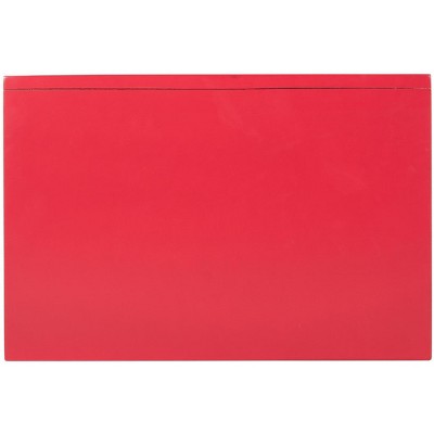 Transitional 3-Drawer Greek Key Nightstand in Polished Red