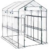 Outdoor Walk-In Greenhouse with 6 Shelves, Weather-Proof Plant House Tent, UV-Resistant Garden Greenhouse with Mesh Windows & Sturdy Iron Frame - 4 of 4