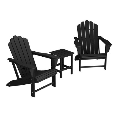 WestinTrends Highland 3-Piece Outdoor Patio HDPE Adirondack Chair With Cup Holder and Table Set