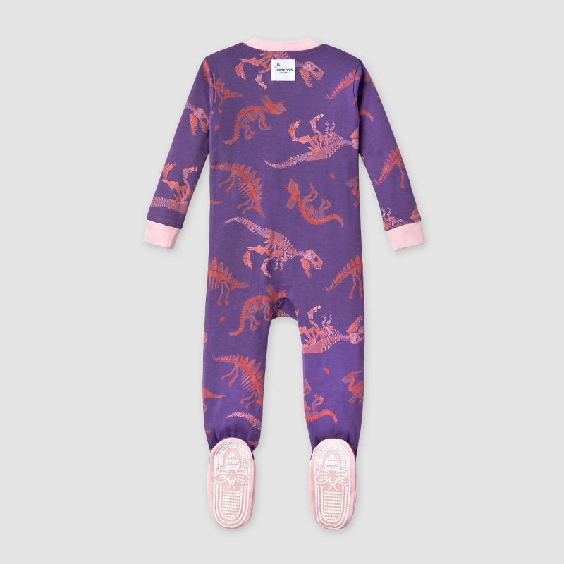 Burt&#39;s Bees Baby&#174; Baby Girls&#39; Dinosaur Fossils Snug Fit Footed Pajama - Pink/Purple, 3 of 7