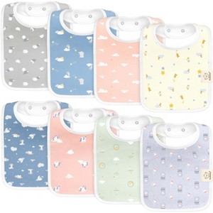 KeaBabies 8-Pack Organic Baby Bibs for Boy, Girl, Drool Bibs, Baby Bib for Girls, Boys,  Newborn Teething Bibs - 1 of 4
