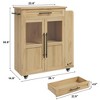 Kitchen Island with Storage, Retro Island Table with Glass Door Cabinet and Drawer - 2 of 4