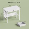 Itopfox Small Desk with Drawers for Bedroom, Vanity Desk Without Mirror, Writing Table with Bookshelf, Computer Table with Storage Drawers, White - 3 of 4
