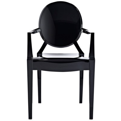 Ethereal Casper Black Plastic Stackable Arm Chair