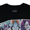 Seven Times Six Disney Villains Character Playing Cards Design Short Sleeve T-Shirt Black - 3 of 3