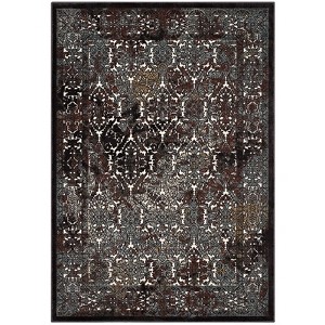 Modway Westia Ornate Turkish 5x8 Vintage Area Rug – Dark Brown/Silver Blue, Traditional Low Pile Polypropylene/Polyester Rug - 1 of 4