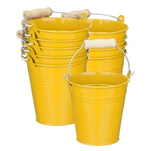 Unique Bargains Galvanized Metal Rustic Durable Multipurpose Small Metal Bucket 10 Pcs - 1 of 4
