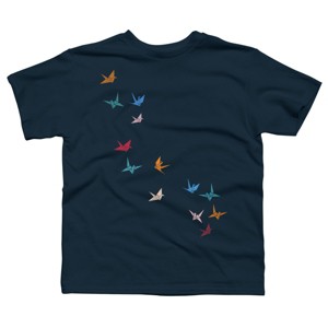 Boy's Design By Humans Flying Paper Cranes Birds By Magnussons T-Shirt - 1 of 3