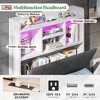 AMERLIFE LED Bed with 4 Storage Drawers, Bookcase Headboard and Charging Station - 4 of 4