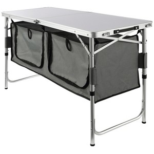 VEVOR Camping Kitchen Table, Quick set-up Folding Camping Table with A Carrying Bag, 3 Adjustable Heights, MDF Camping Table - 1 of 4