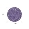 Purple Lavender And Silver Paisley Washable Indoor Outdoor Area Rug - 3 of 4
