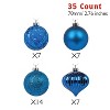 Every Day is Christmas 35ct 2.76"/70mm Shatterproof Round Christmas Tree Ornament Set, Merry Christmas Balls Ornaments with Hooks - 3 of 4