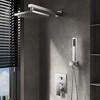 Wall Mounted Hand Held Shower Bathroom Luxury Rain Mixer Shower System Set(Valve Included) - 3 of 4