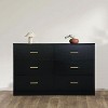 Dresser for Bedroom, Wide Chest of Drawers with 6 Drawers, Large Storage Tower Unit, Modern Minimalist Closet Store Organizer for Living Room,Hallway - 2 of 4