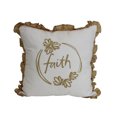 Beachcombers 17 " x 17" COTTON FAITH Throw Pillow