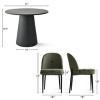 Dining Table Set for 2, Modern Round Pedestal Table with Black Base and Upholstered Chairs for Kitchen Nook or Small Dining Room-Tanpinhause - 3 of 4