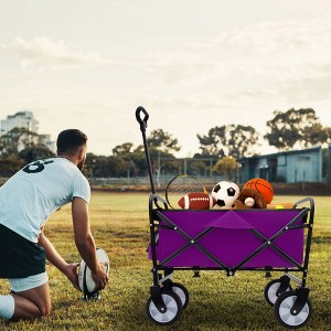 Whisen Minimeetall Strap Collapsible Foldable Wagon Cart with Strapping System, Utility Wagon Grocery Cart, Supports 225lbs - 1 of 4