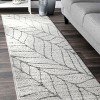 Nuloom Boyce Contemporary Leaves Area Rug, Runner 2' x 8', Boyce Leaves Light Grey - 2 of 4