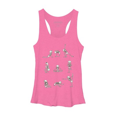 Women's Design By Humans Skeleton Yoga By huebucket Racerback Tank Top