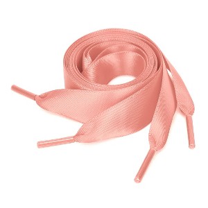 Elerevyo Women's Satin Flat Ribbon Shoelaces Sneakers Canvas Shoestrings 2 Pairs - 1 of 4