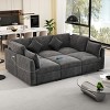 85.4" Modular Sectional Sofa Bed with Ottoman, USB Ports – Convertible L/U-Shaped Chenille Sofa for Living Room - 2 of 4