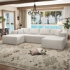 SYFERLORY 140.5" Cloud Sectional Couch with U-Shape Chaise,Modern Modular Sofa with Deep Seat, White (Chenille Fabric) - 4 of 4