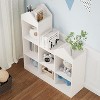 7-Cubby Wooden Toy Storage Organizer - White Kids Bookshelf for Playroom Nursery Kids Room - 4 of 4
