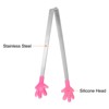 Unique Bargains Stainless Steel Silicone Tips Heart Hand Glove Shape Mini Food Tongs 3 Pcs - 4 of 4