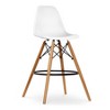 HomeRoots 28" White And Brown Heavy Duty Plastic And Solid Wood Counter Height Bar Chair - 4 of 4