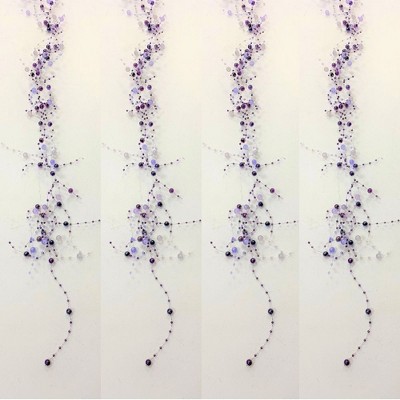 Sullivans Decorative Iridescent Bead Garland, Set of 4, 5'L Purple