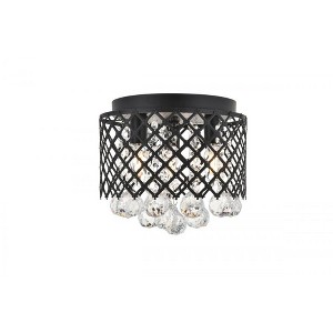 Elegant Lighting Tully 3 light Matte Black Flush Mount - 1 of 4